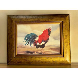 Alexandra Churchill folk art French rooster, rustic country farmhouse painting?